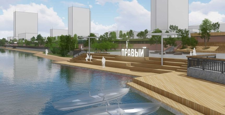 Макет правобережной набережной