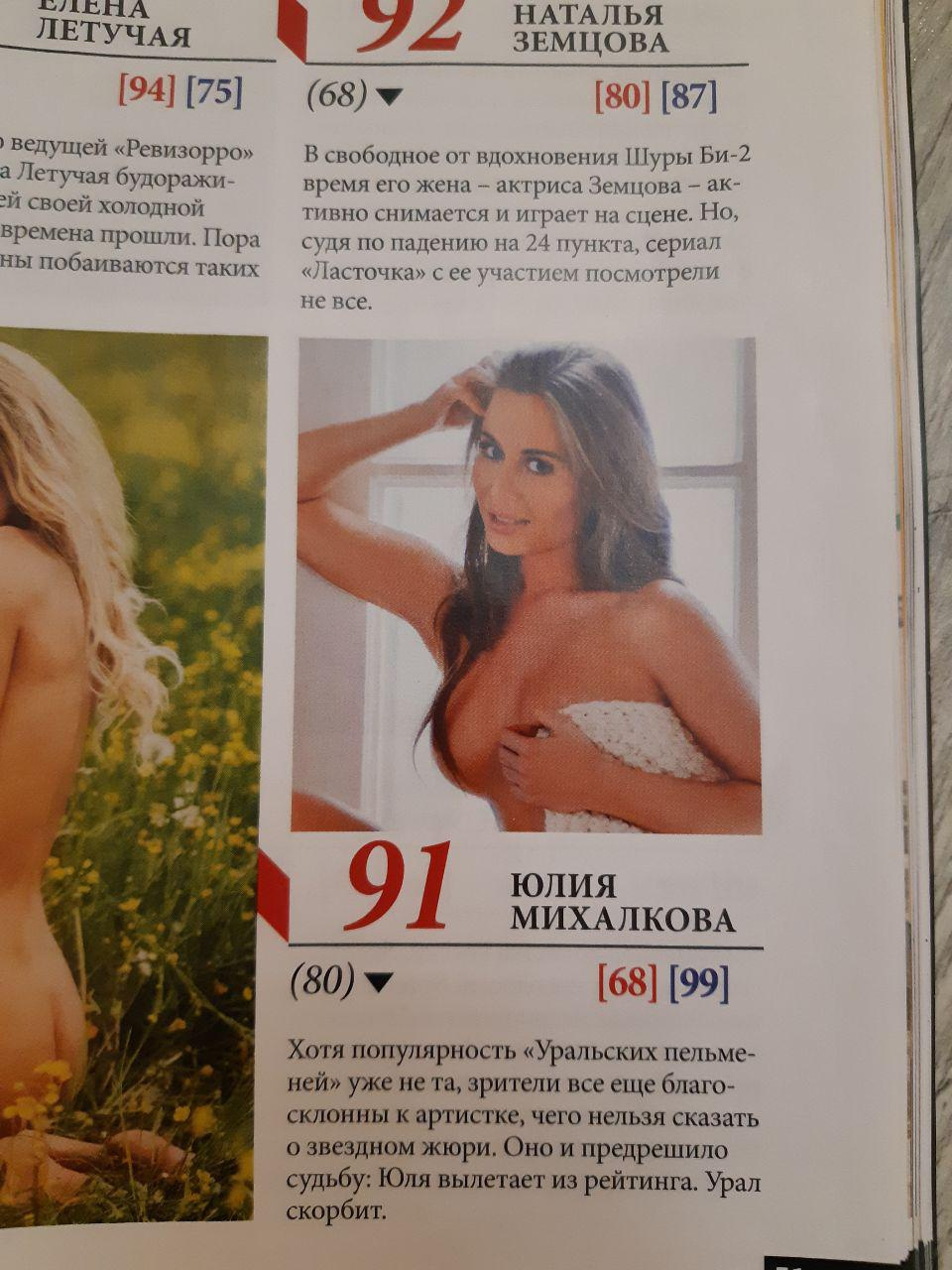 Редакция журнала сообщила, что Юлия выбывает из рейтинга