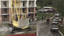 Поставили на место: в Тольятти съехавший с рельсов башенный кран вернули назад