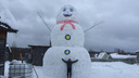 Двое новодвинцев построили девятиметрового снеговика в надежде выиграть 100 тысяч рублей