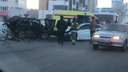 «Пострадали несколько человек»: на северо-западе Челябинска «Нива» лоб в лоб въехала в Hyundai