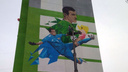 Нога Акинфеева: челябинский художник нарисовал вратаря сборной России на многоэтажке