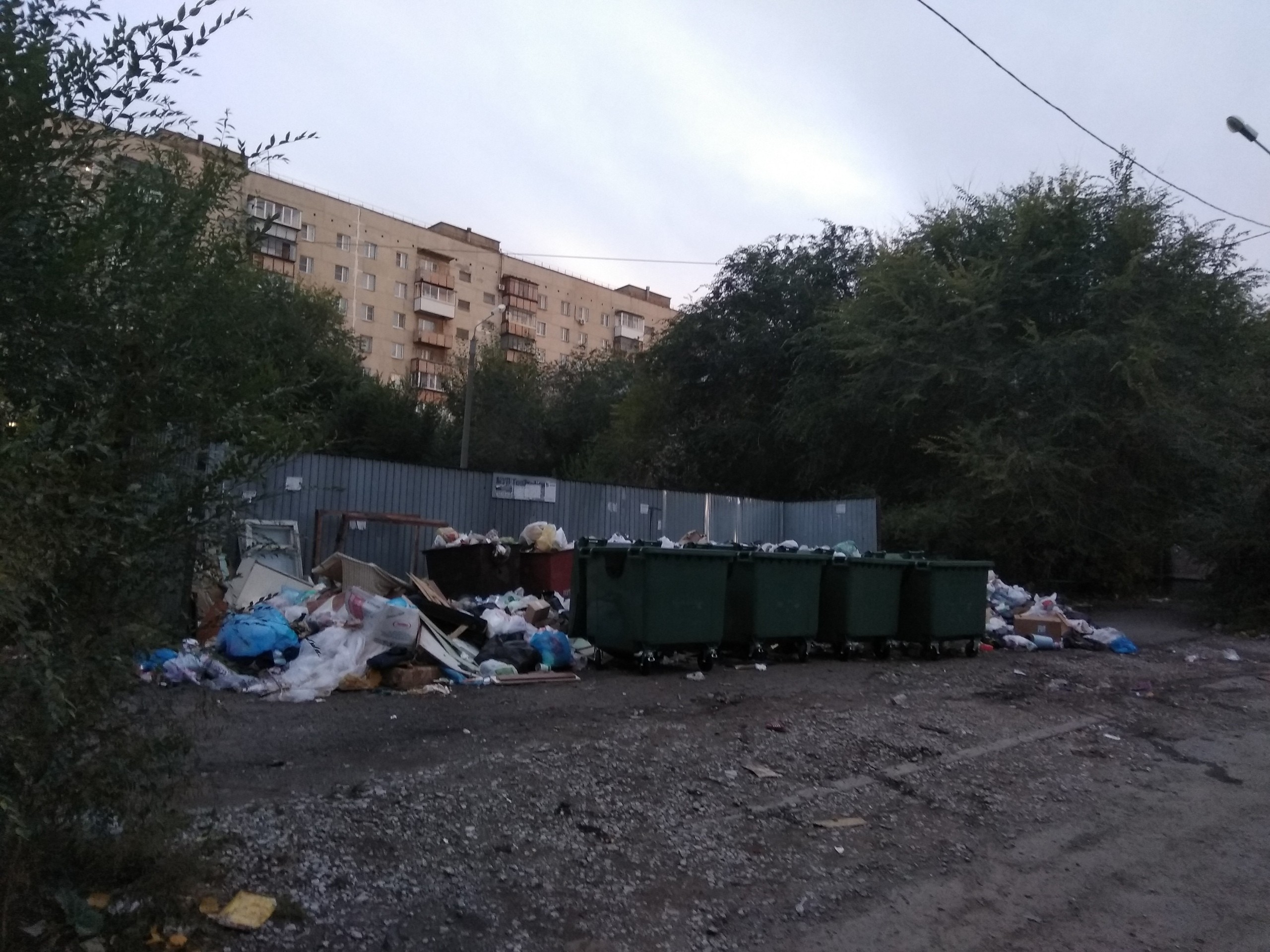 На улице Островского, 18а с середины сентября всего один раз опустошили баки