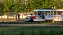 На улице Ташкентской в Самаре трамвай протащил Daewoo Matiz по путям