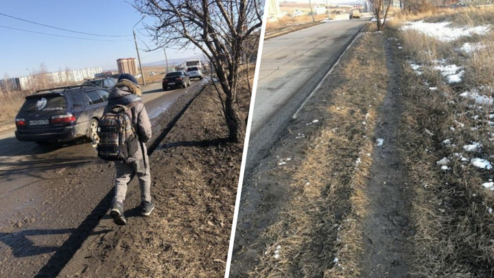 Жители новостройки в «Солнечном» два месяца ходят на остановку по грязи из-за отсутствия тротуара