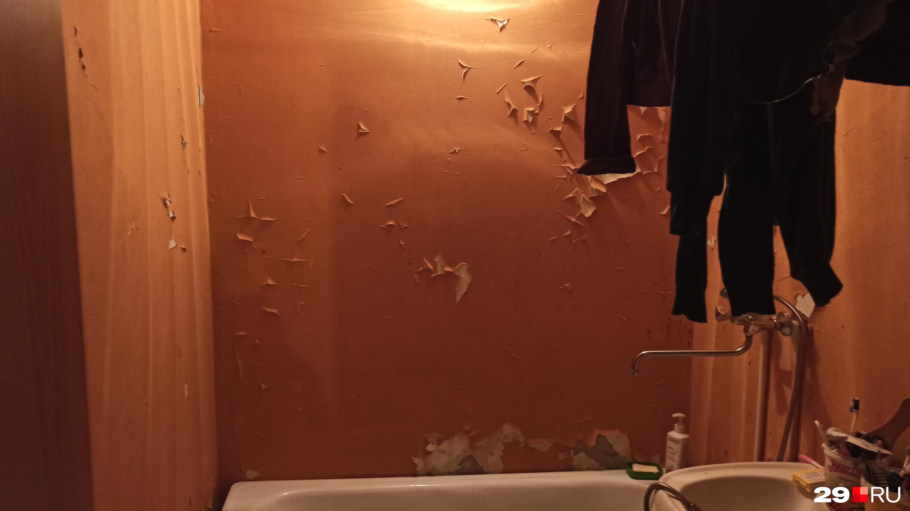 Карташов обязал межведомственную комиссию устранить недостатки в квартире, и ванную комнату недавно покрасили. Но всё снова заросло плесенью, а краска вскоре стала отслаиваться