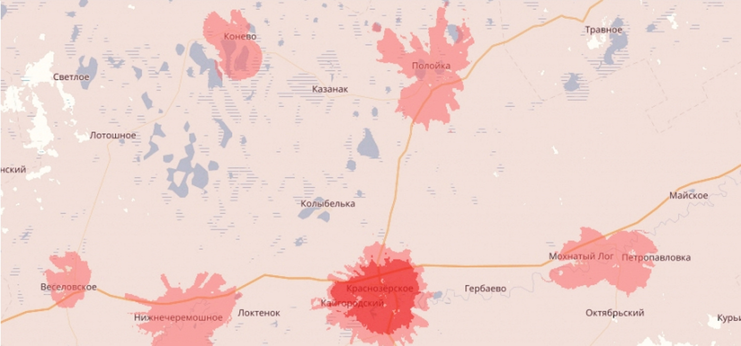 Зона покрытия мтс новосибирская область карта