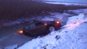 В Самарской области Renault с водителем провалился под лёд