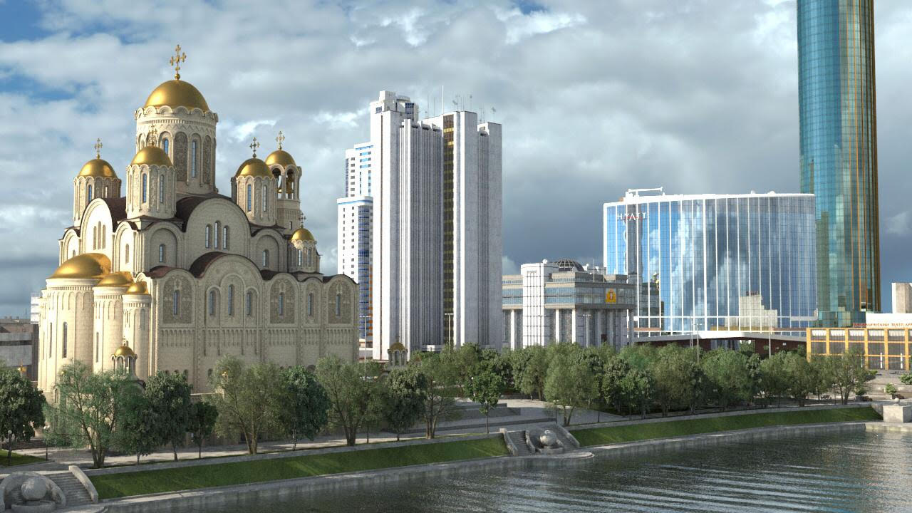 Козицын смело и быстро застраивает центр Екатеринбурга: башни «Исеть» и «Демидов», «Хаятт», а теперь и 75-метровый храм святой Екатерины на месте сквера у Драмтеатра <br><br>