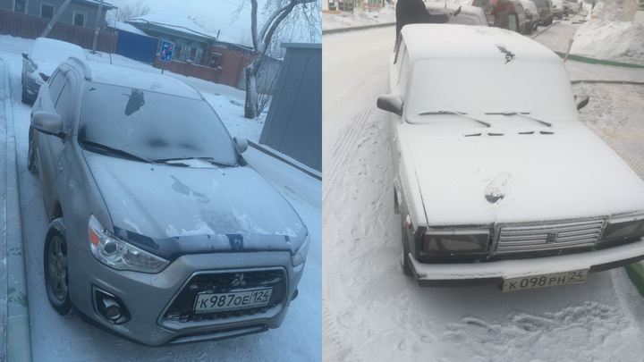 Варвары устроили дикий забег по крышам авто на правобережье Красноярска