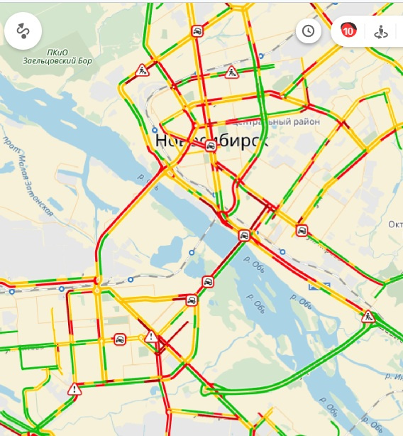 Карта пробок новосибирск сейчас