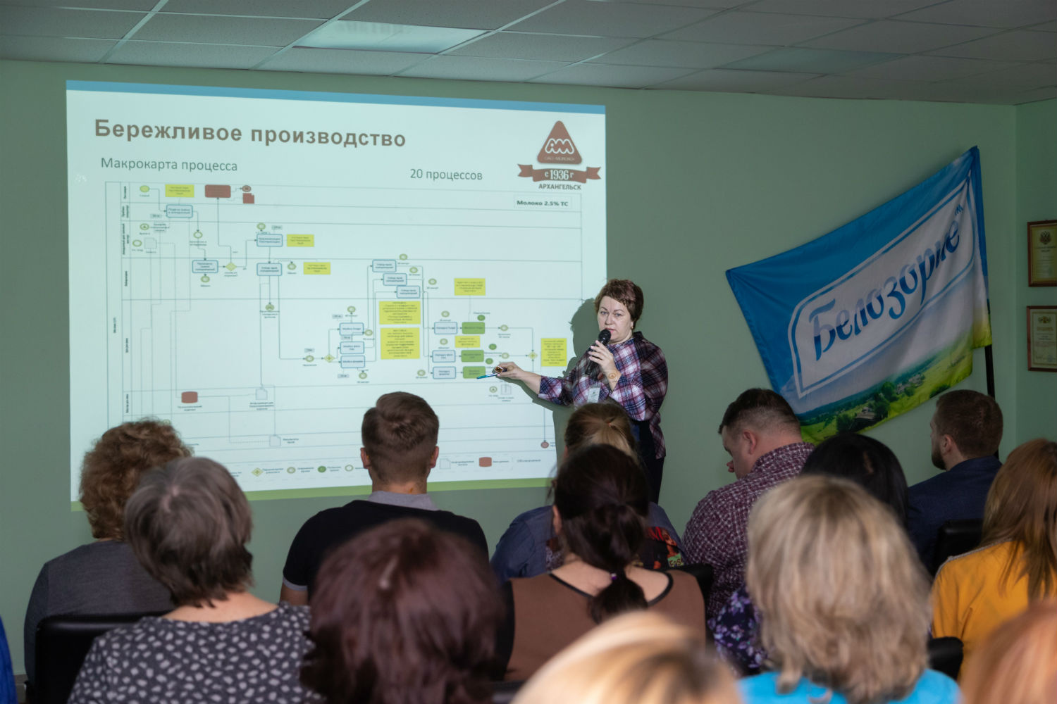 Любовь Сыровенко рассказывает участникам Молинформ о lean-технологиях