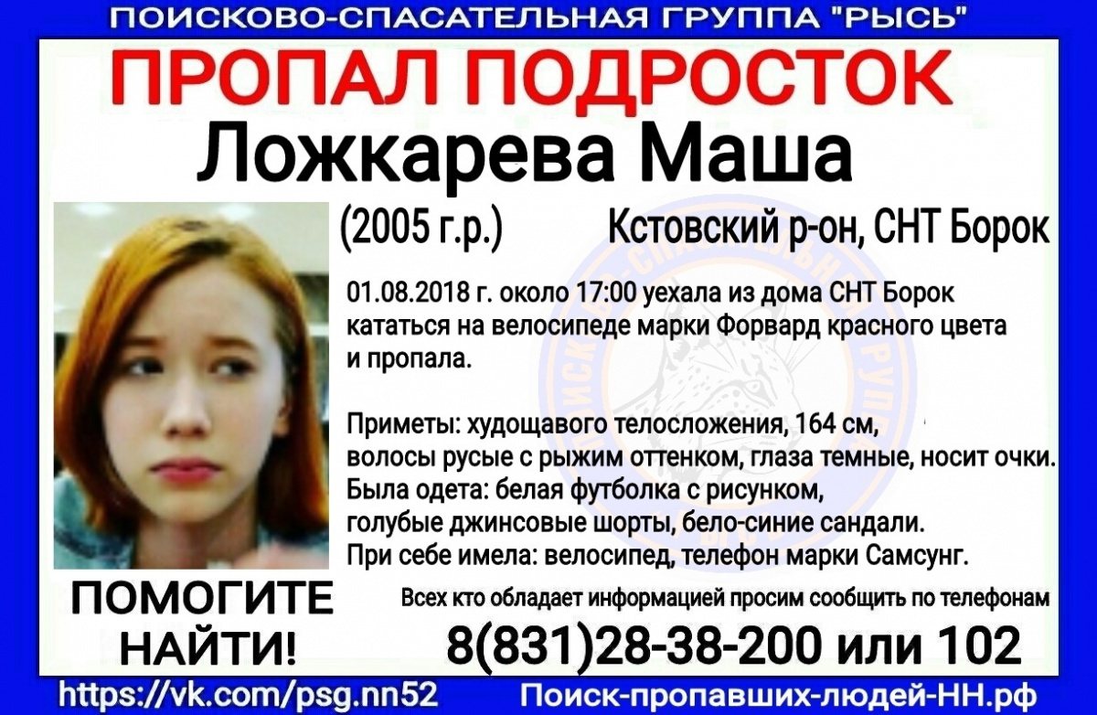 Как сообщили NN.ru в поисково-спасательной группе «Рысь»,  ранее девочка из дома не пропадала