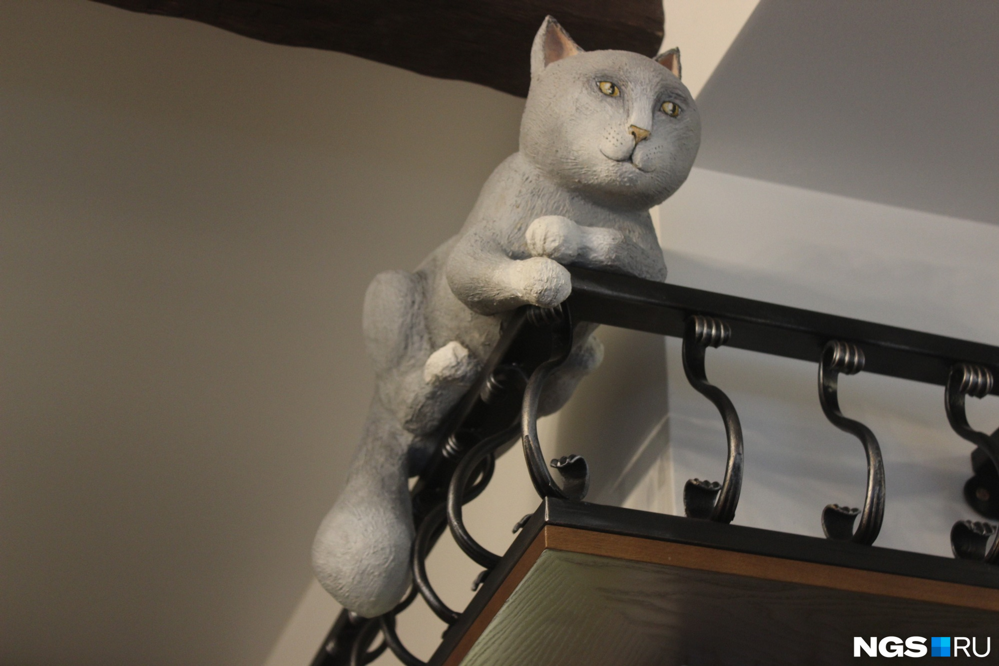Игрушечный кот смотрит на входящих скептически. Фото Стаса Соколова