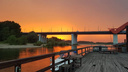 Оранжевое небо: на Новосибирск спустился красивый закат