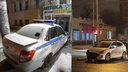 В центре Ростова машина ДПС попала в аварию: ранены два человека