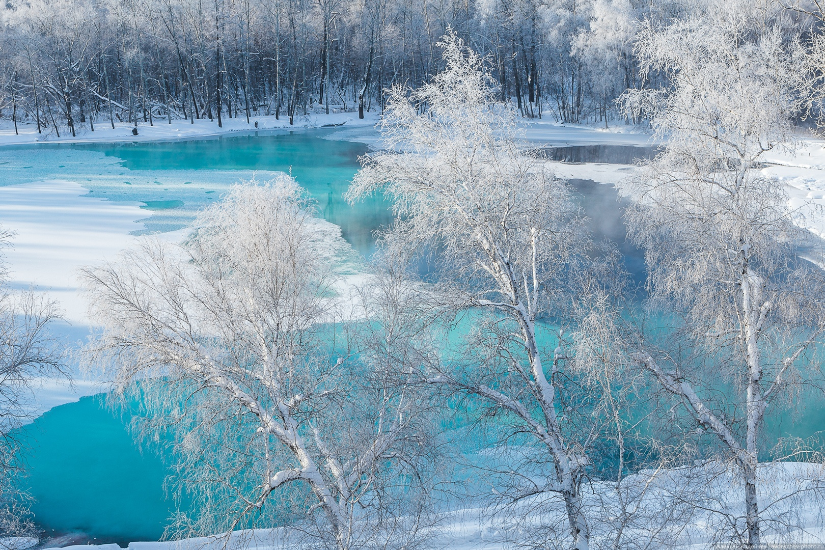 голубое озеро уфа зимой
