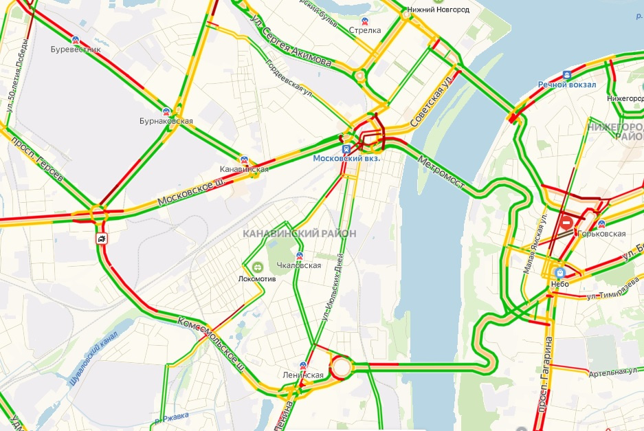 Карта нижнего новгорода пробки на дорогах онлайн в реальном