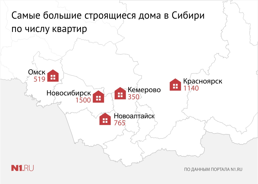 Среди городов Сибири в рейтинге самых больших домов по числу квартир Красноярск оказался на втором месте Среди городов Сибири в рейтинге самых больших домов по числу квартир Красноярск оказался на втором месте