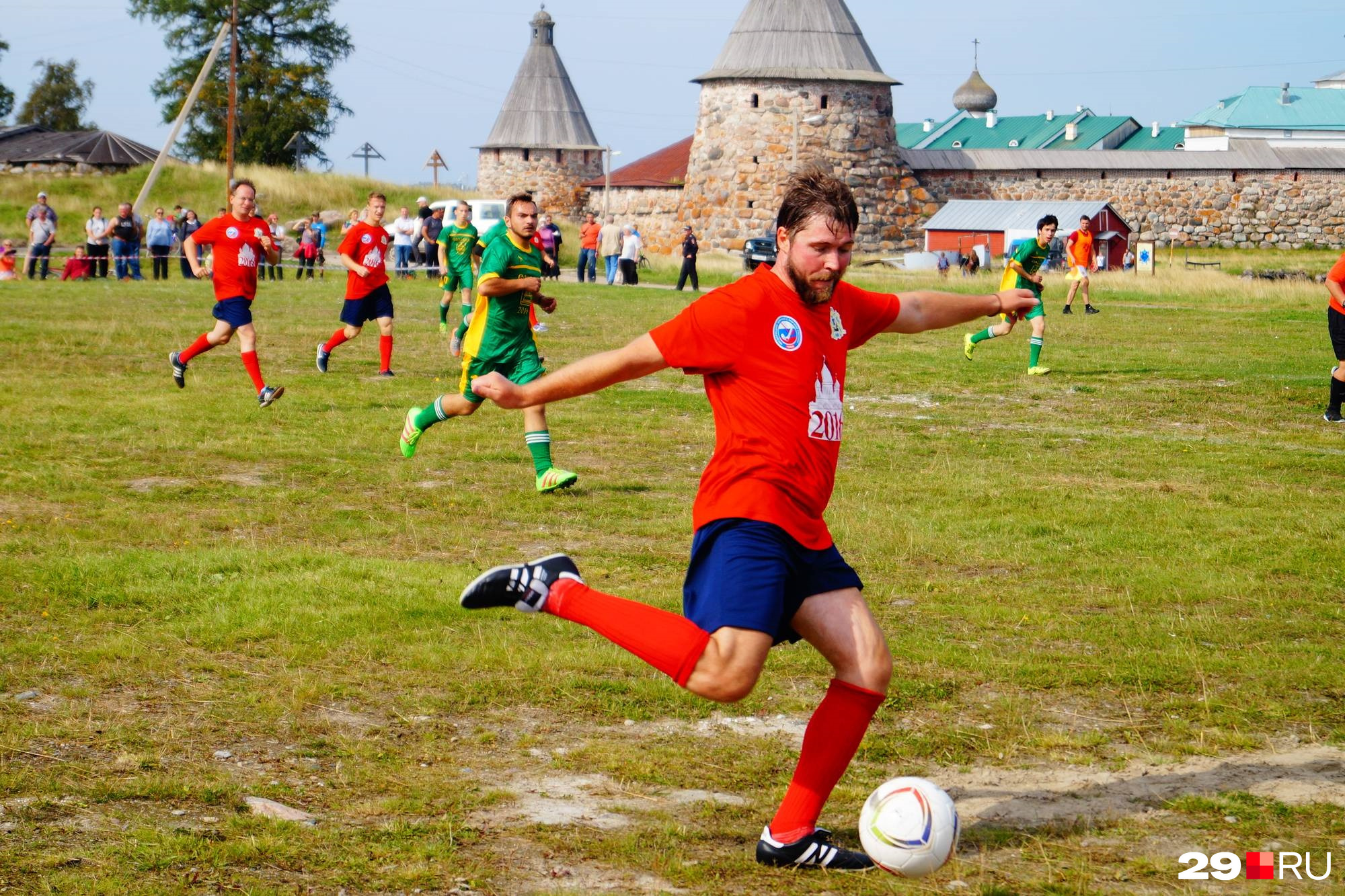 Футбольный матч на Соловках в 2016 году
