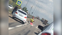 Водитель Hyundai Solaris сбил женщину на «зебре» в районе Новосемейкино