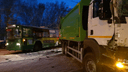 Троллейбус столкнулся с грузовиком на проспекте Дзержинского