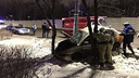 От удара попутной машины «Тойоту» отбросило на столб у Николаевского кладбища