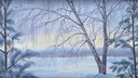 Художник нарисовал зимний о. Татышев и показал 5 часов работы в коротком красивом видео
