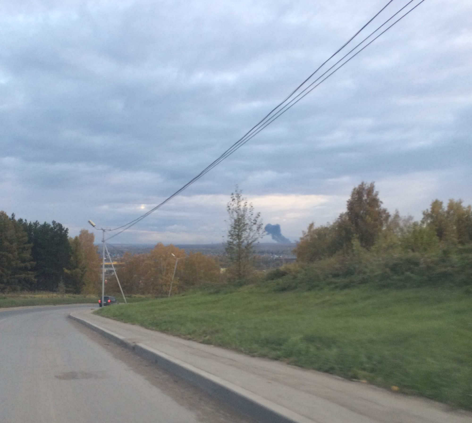 Дым видно около планетария