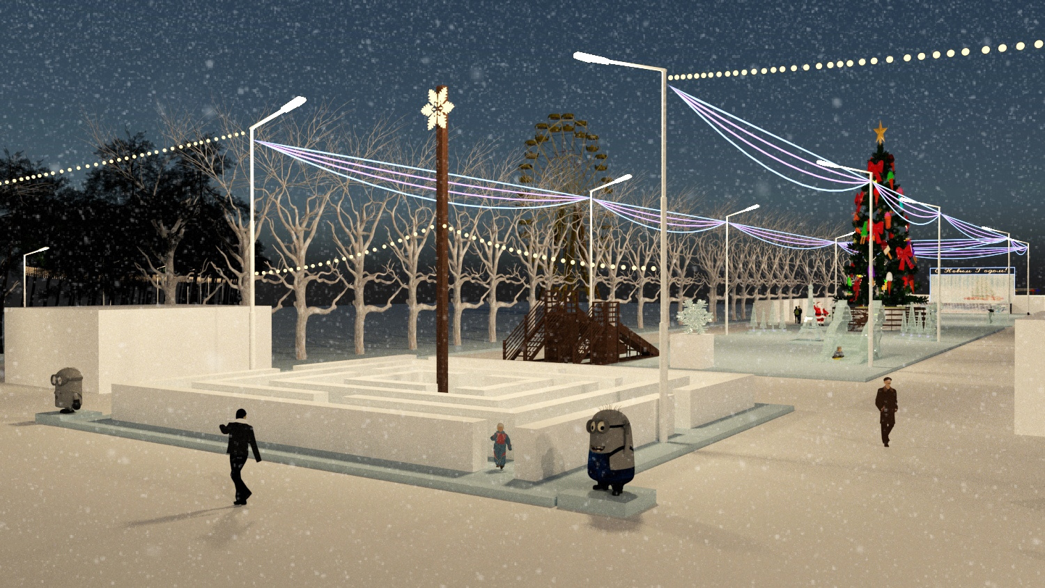 В парке 30-летия ВЛКСМ появится снежный лабиринт
