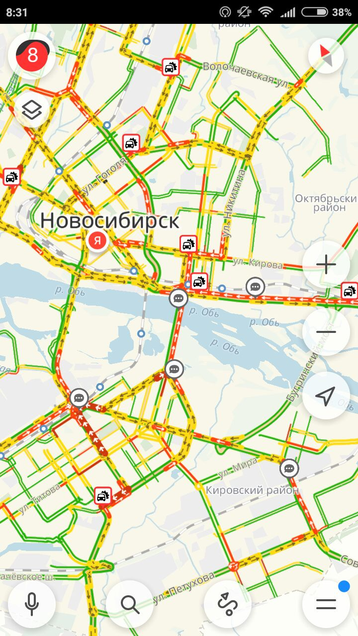 Обстановка на дорогах Новосибирска утром 19 февраля Обстановка на дорогах Новосибирска утром 19 февраля