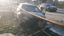 В Рыбинске автомобиль проломил ограждение у здания ГИБДД