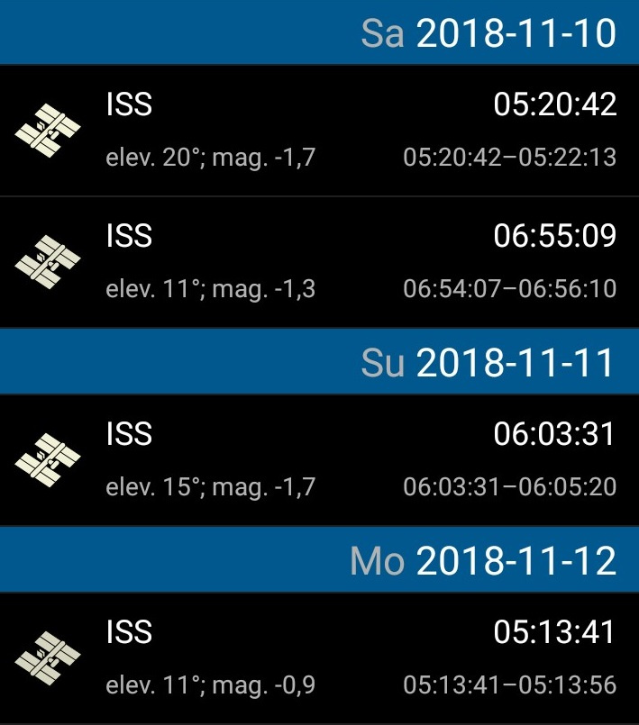 Расчетное время, когда будет видна над Тюменью Международная космическая станция