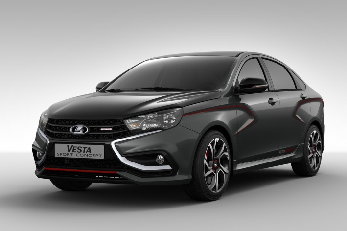 Так выглядел концепт-кар Lada Vesta Sport, и серийная модель сохранила его фишки, хотя от красной окантовки в области боковых выштамповок отказались Так выглядел концепт-кар Lada Vesta Sport, и серийная модель сохранила его фишки, хотя от красной окантовки в области боковых выштамповок отказались