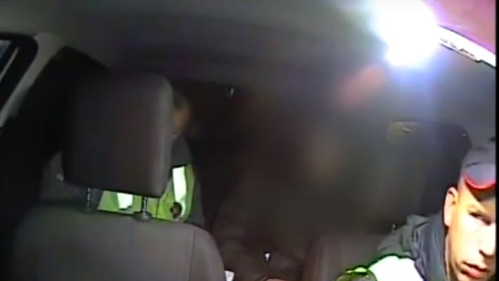 Пьяный водитель устроил истерику в патрульном авто и разбил головой стекло