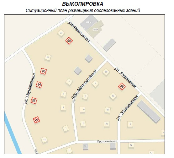 Карта домов, где планируется заменить оконные блоки со стороны источника шума 
