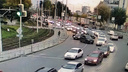 Дорогу на Ново-Садовой сковала огромная пробка