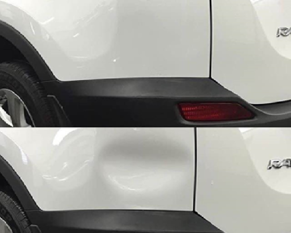 Восстановление геометрии заднего крыла на Toyota RAV-4 без покраски (PDR-технология)