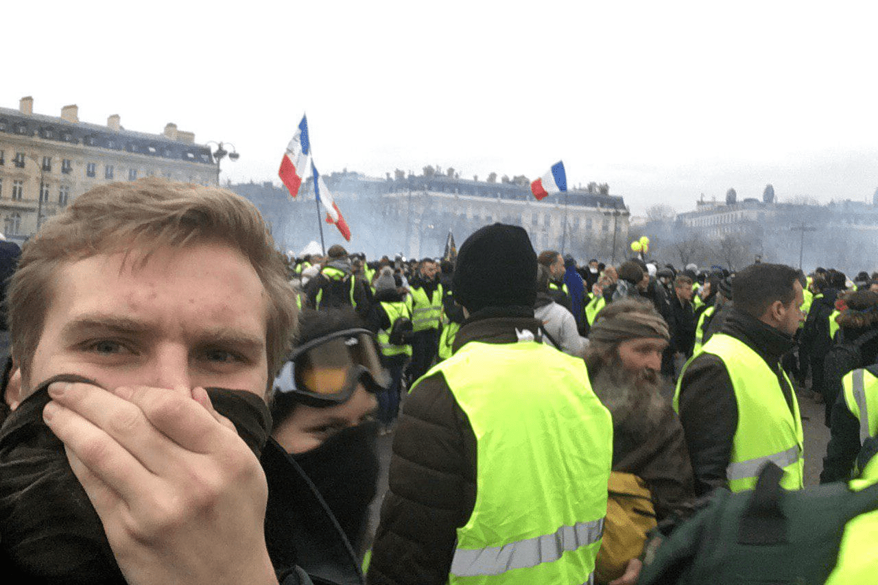 Акция «желтых жилетов» в Париже