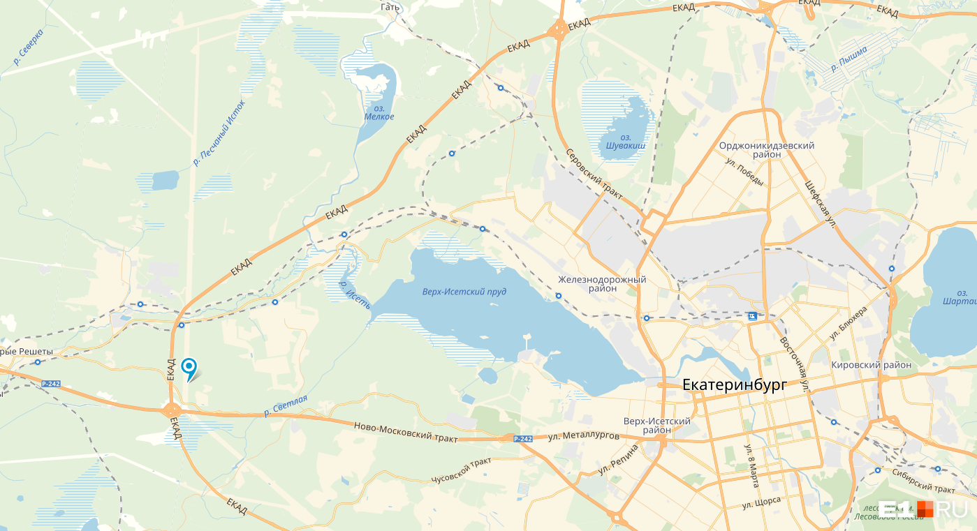 Верх-Исетский район Екатеринбург на карте
