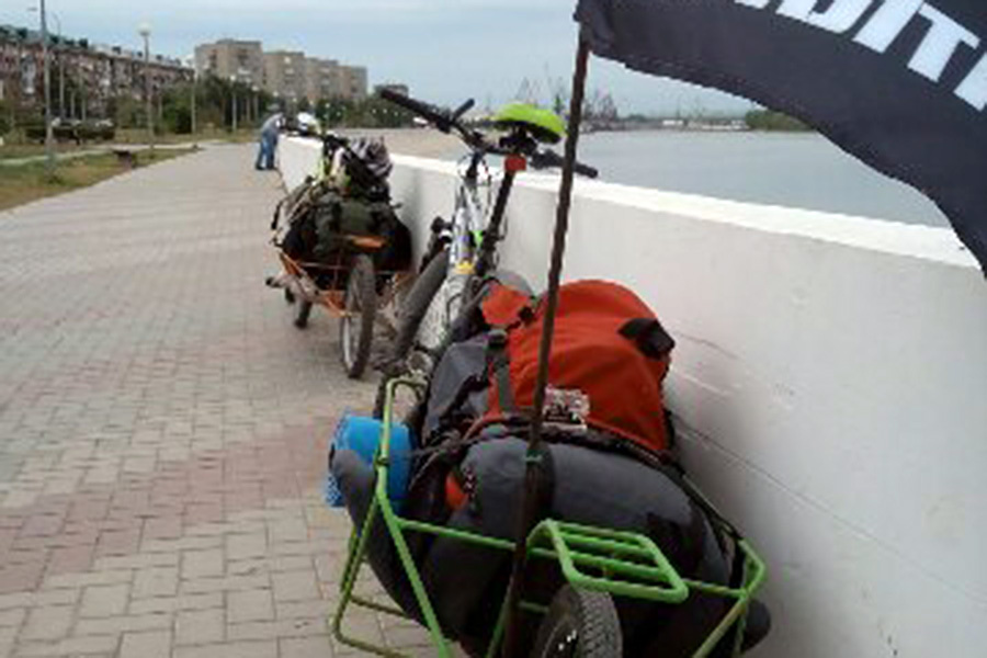 Начало велопробега на Иртышской Набережной Омска