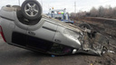 В Чапаевске пьяный водитель «десятки» перевернул «Ниссан» на дороге