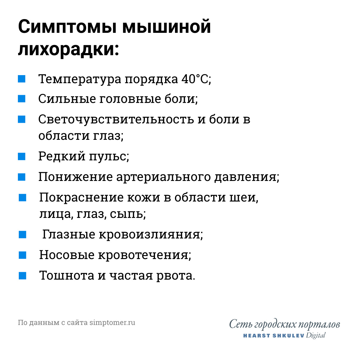 Симптомы мышиной