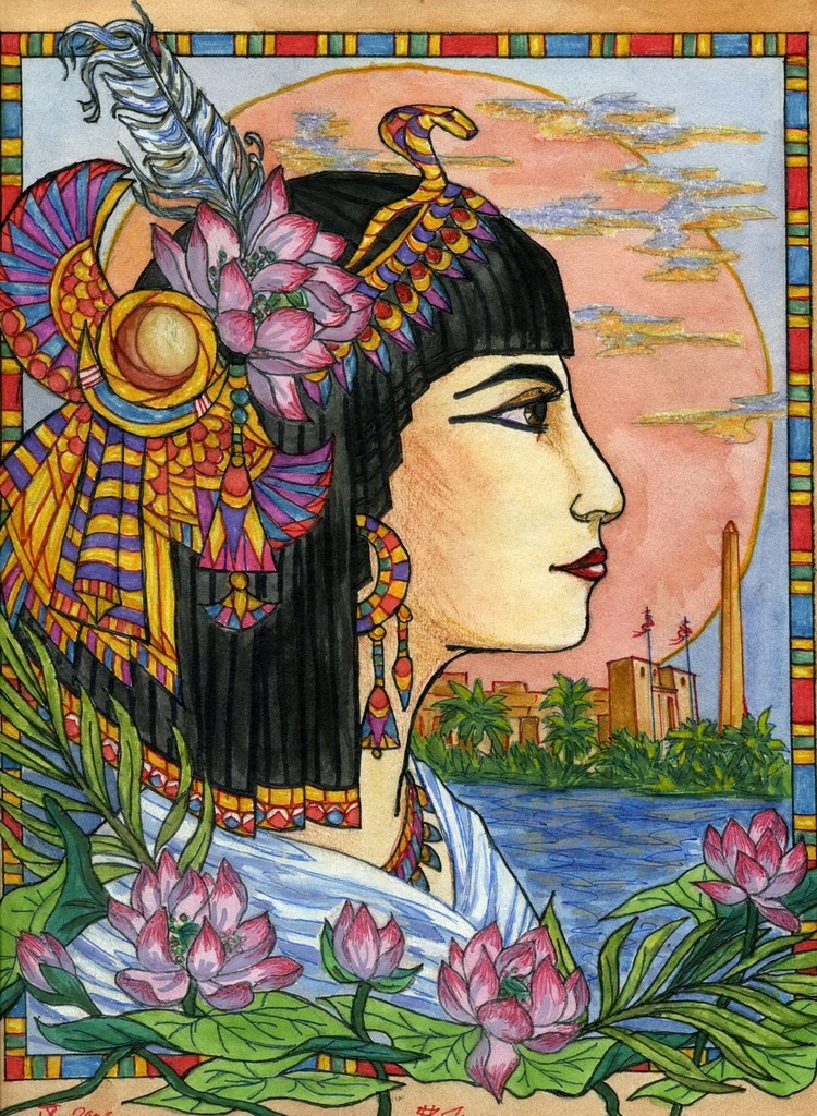Египетская царица. Акварель, гуашь, фломастер Египетская царица. Акварель, гуашь, фломастер