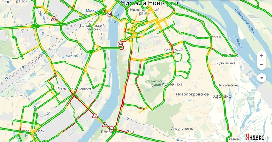 Так выглядел проспект Гагарина сегодня утром на «Яндекс.Картах» 