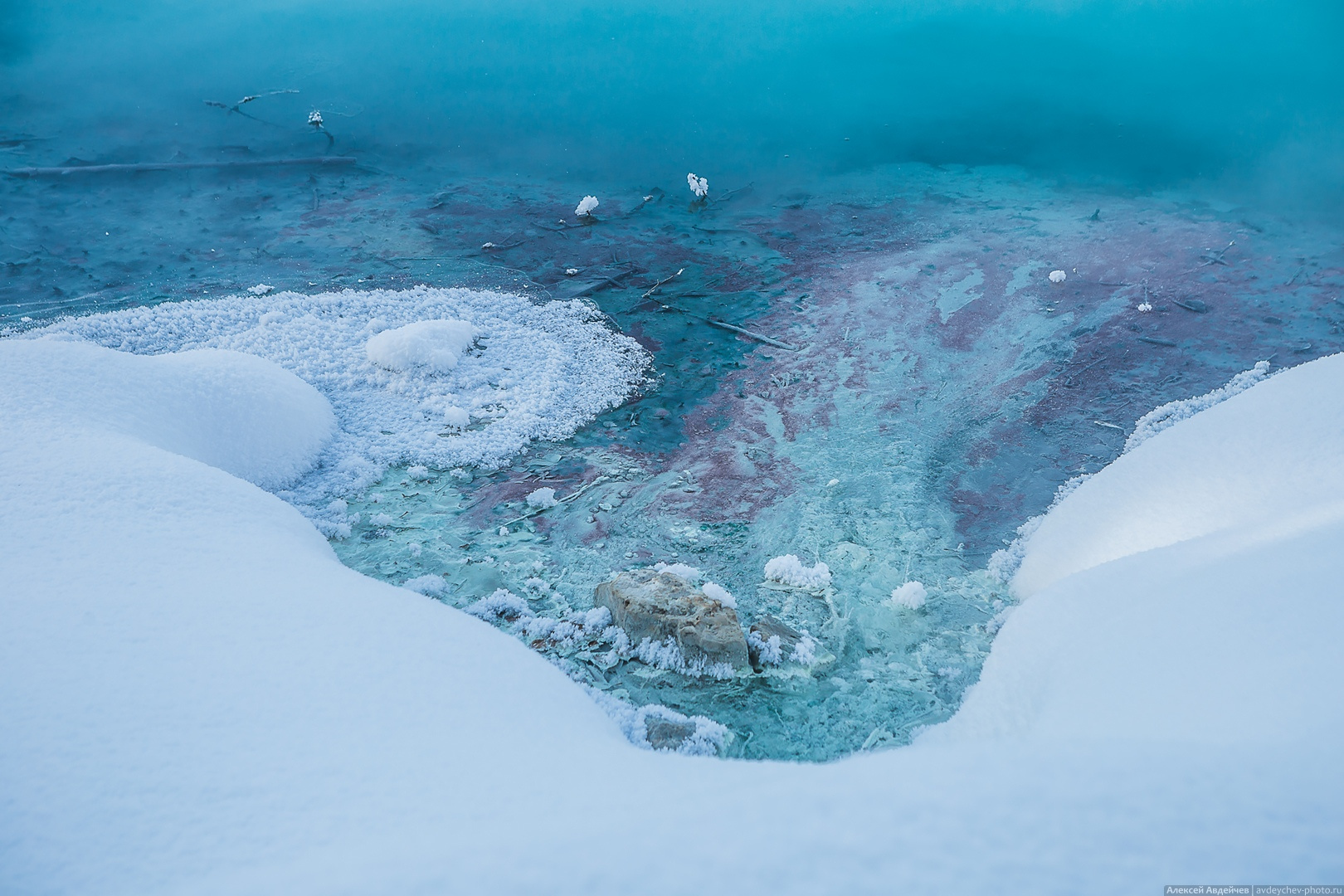 Голубое озеро Сергиевский район зимой
