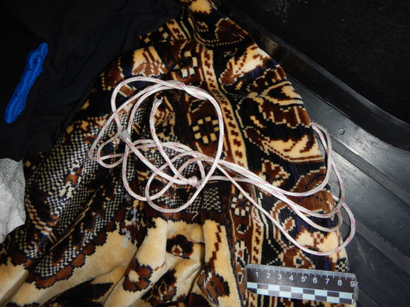 Удавку мужчины бросили вместе с Борисом в багажник — она была сделана из простой бельевой верёвки. Фото из материалов дела