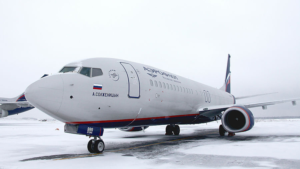 Это тот самый борт «Аэрофлота» Boeing 737-8LJ имени Александра Солженицына<br>