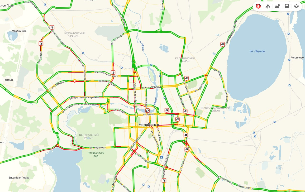 Карта пробок челябинск