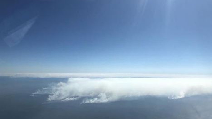 Последствия масштабных лесных пожаров в Красноярском крае сфотографировали пассажиры самолета
